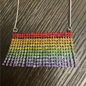 Simply Vera Vera Wang Silver Tone Pride Flag Pendant Necklace New